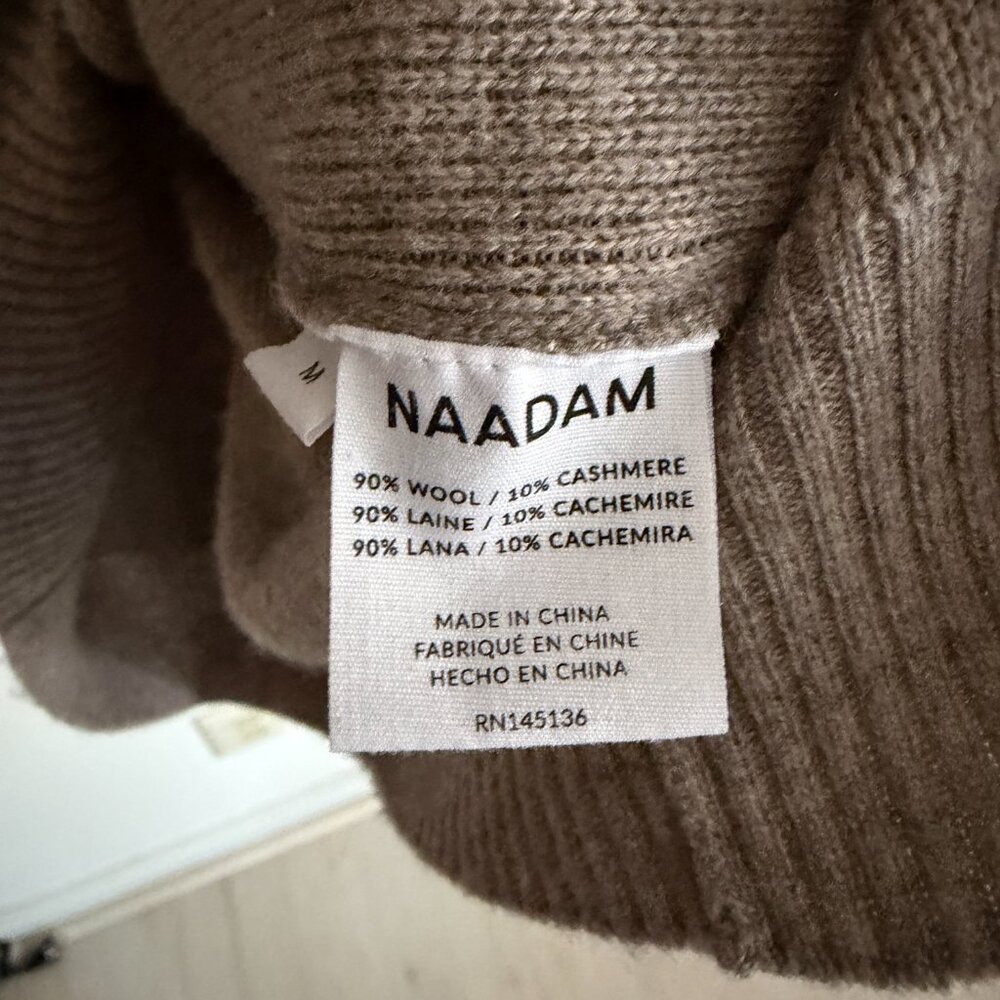 Naadam Cashmino Tunic Hoodie Cashmere Wool Sweater Sz M - Picture 4 of 9